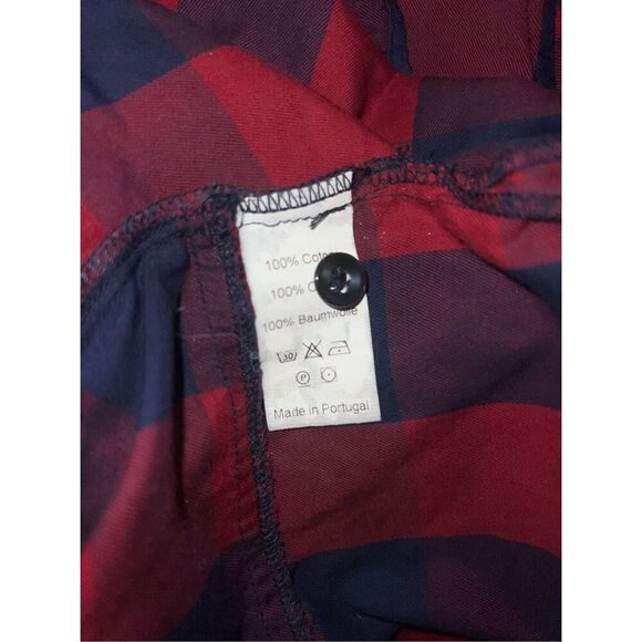 0039 Italy fannel  button Down shirt sz xs Tunic Mandarin Preppy Dark Academia - Picture 6 of 6